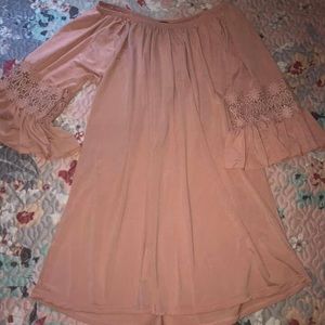 cute thin off the shoulder shirt but wore as dress